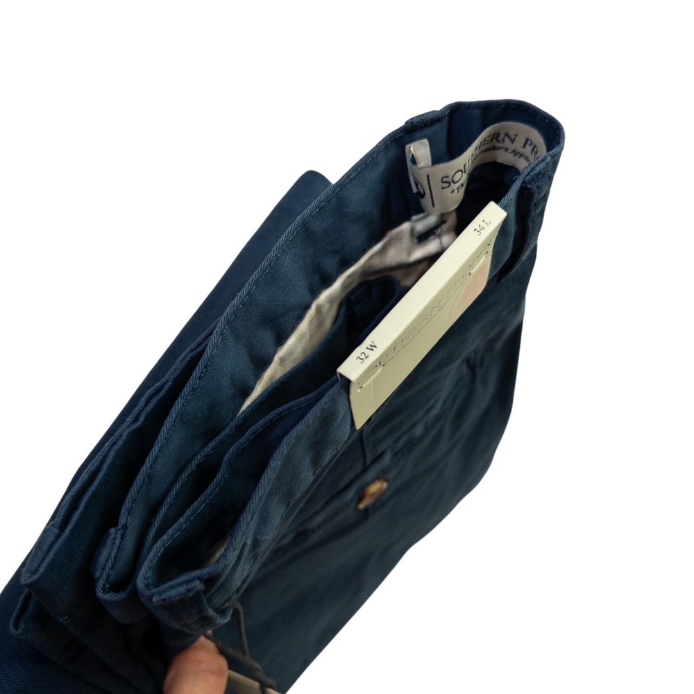 New Southern Proper Mens Thomasville Flat Front Chino Pant Blue 32x34 With Tags - Picture 4 of 7